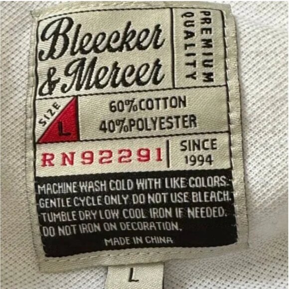 Bleecker and Mercer Men's Blue Black and White Checkered Millionaire Polo Large - Picture 6 of 8